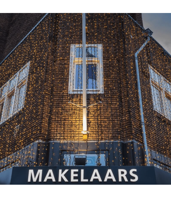 LED eindstuk verlichting 2x1,5m – Warm wit 2400K+ – Wit snoer – 230V IP65