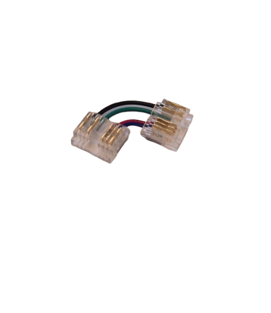 RGBW/RGBWW COB LED strip HOEK connector 2 zijdig – soldeervrij – klik connector – 12mm - 90 graden - IP20