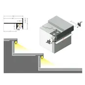 LED tegel en stuc profiel inclusief afdekking 39,7mm x 248mm - Tegel10