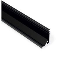 Zwart LED hoekprofiel 3 - 4 meter met opaal afdekking 16,5 mm x 16,5 mm - C12ZWART