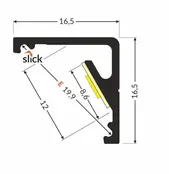LED hoekprofiel  3 - 4 meter met afdekking 16,5 mm x 16,5 mm - C12ALU