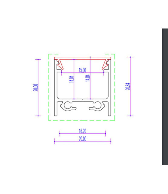 LED profiel 3 meter inclusief klikafdekking 20mm x 20mm - 318ZWART