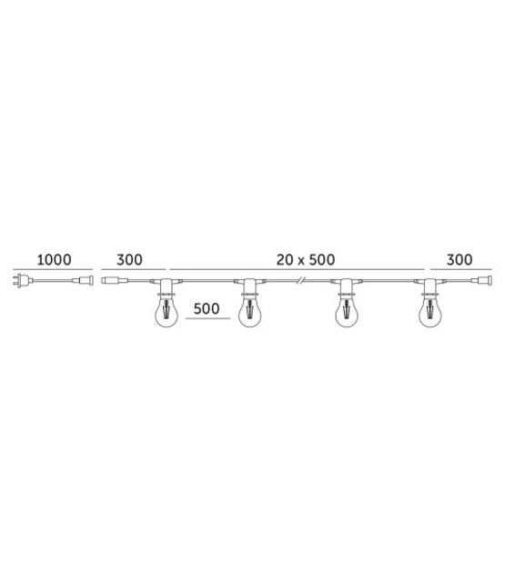 Prikkabel losse LED lamp - 1,3W - extra warm wit - 2700k
