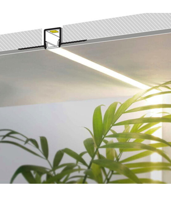 Trimless LED stucprofiel inclusief klikafdekking 62 mm x 15 mm -Trimless400