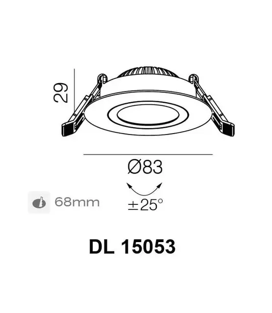 Trimless LED inbouwspot - DUBLIN – Ø 83mm, IP44, 2700K
