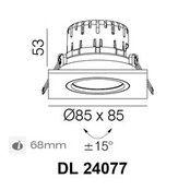 Design LED-inbouwspot AUSTIN vierkant | IP65 waterdicht voor badkamer en douche | Geïntegreerde 6W warmwitte LED | Dimbaar, vierkant | Inclusief driver