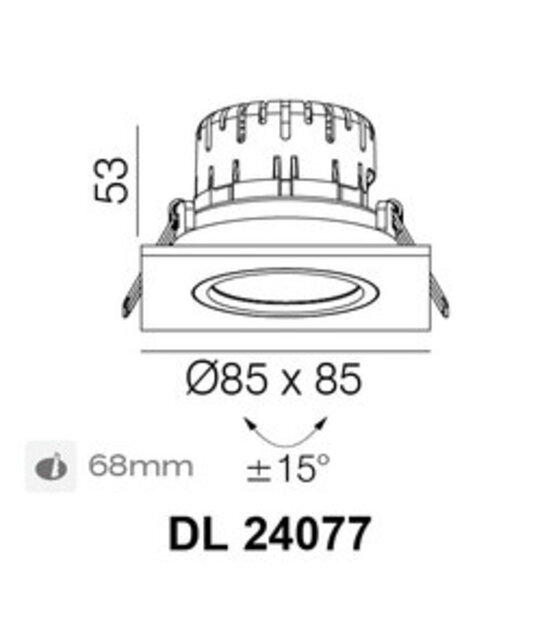 Design LED-inbouwspot AUSTIN vierkant | IP65 waterdicht voor badkamer en douche | Geïntegreerde 6W warmwitte LED | Dimbaar, vierkant | Inclusief driver