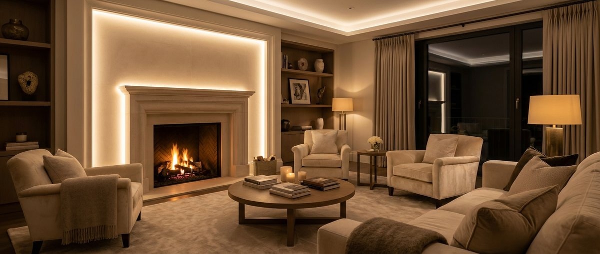 LED strips voor een openhaard