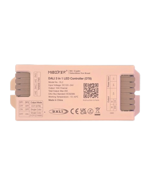 DALI LED controller 3 in 1 LED strip controller - Miboxer DALI 3- in 1 DT8 DL2