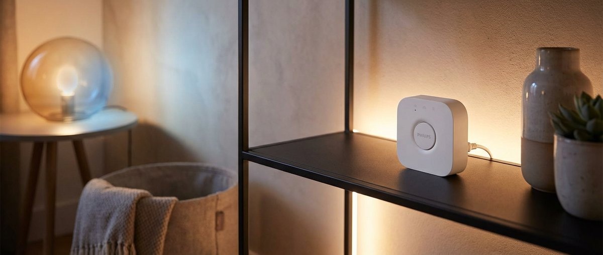 Waar staat het serienummer van een Hue Bridge