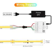 DIGILED COB DUAL WHITE  14W 24VDC IP30 5m Rol - PIXEL PRO