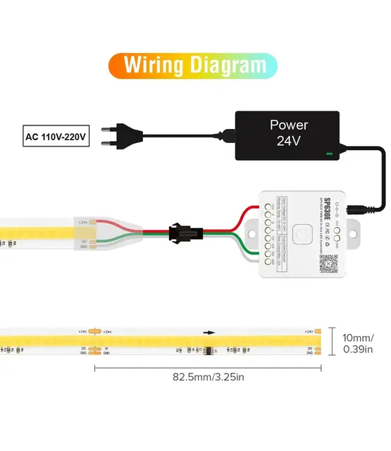DIGILED COB DUAL WHITE  14W 24VDC IP30 5m Rol - PIXEL PRO