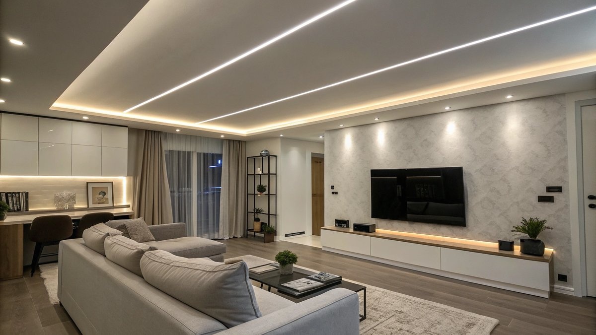LED strips aan het plafond
