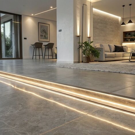 Gietvloer met LED strip