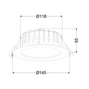 Refl downl mat-Ø145 mm-zwart-3-CCT-260 mA-zonder driver