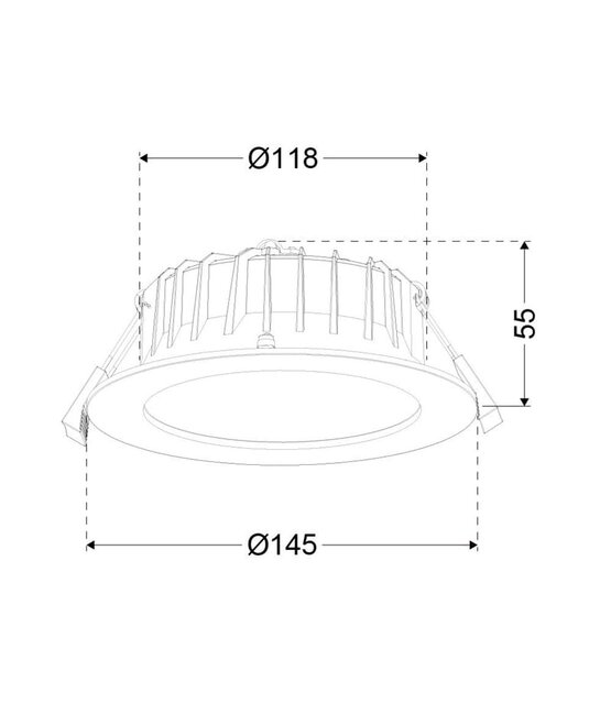 Refl downl mat-Ø145 mm-zwart-3-CCT-260 mA-zonder driver