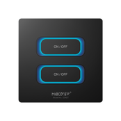 Zwarte draadloze LED Wanddimmer 2-voudige slimme schakelaar 2.4Ghz - ESR2T