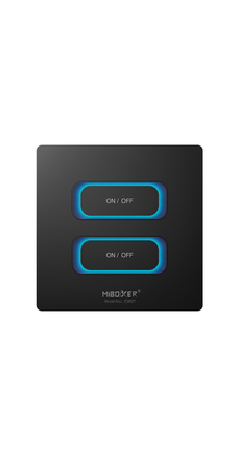 Zwarte draadloze LED Wanddimmer 2-voudige slimme schakelaar 2.4Ghz - ESR2T