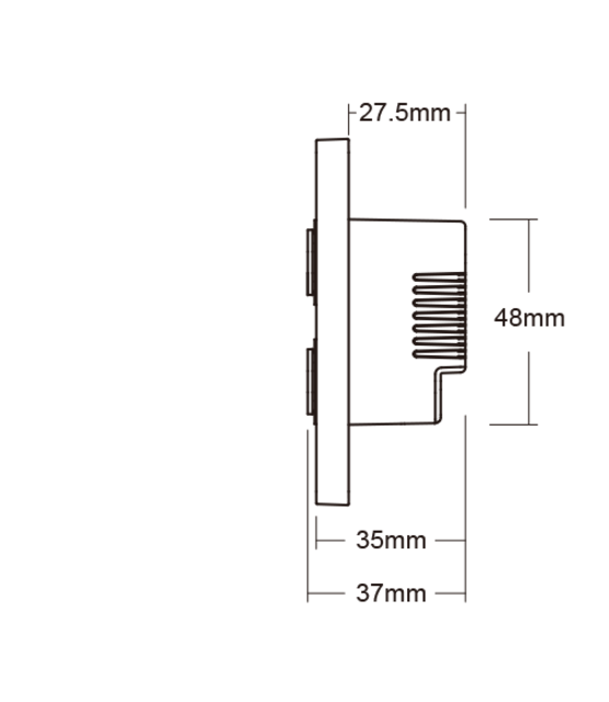 Zwarte draadloze LED Wanddimmer 2-voudige slimme schakelaar 2.4Ghz - ESR2T