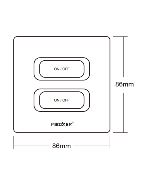 Zwarte draadloze LED Wanddimmer 2-voudige slimme schakelaar 2.4Ghz - ESR2T