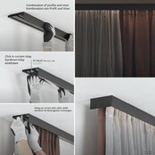 Gordijnrail LED profiel 200cm GR2-Wit