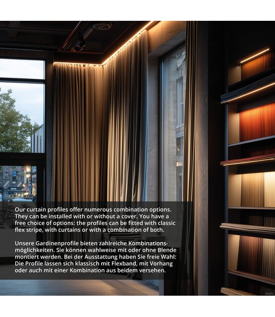 Gordijnrail LED profiel 200cm GR2-Wit