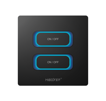 Zwarte draadloze LED Wanddimmer 2-voudige slimme schakelaar (TUYA, Zigbee 3.0 + 2.4G) - ESZ2