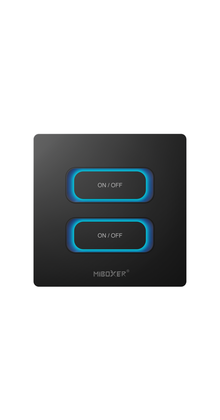 Zwarte draadloze LED Wanddimmer 2-voudige slimme schakelaar (TUYA, Zigbee 3.0 + 2.4G) - ESZ2