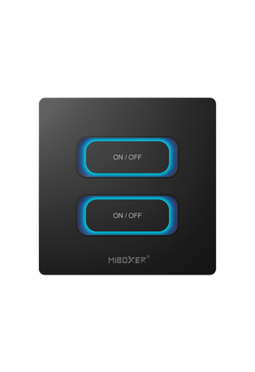 Zwarte draadloze LED Wanddimmer 2-voudige slimme schakelaar (TUYA, Zigbee 3.0 + 2.4G) - ESZ2