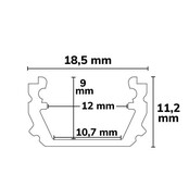 LED gordijn profiel opaal gordijnrail serie 200 cm