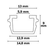 LED gordijn profiel opaal gordijnrail serie 200 cm