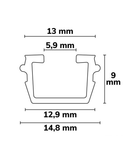 LED gordijn profiel opaal gordijnrail serie 200 cm