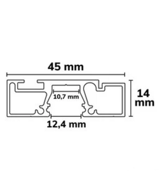 Gordijnrail LED profiel 200cm GR1-wit