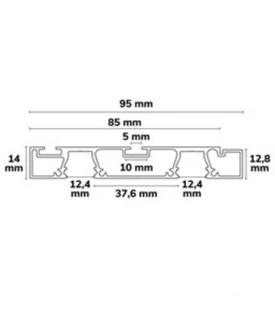 Gordijnrail LED profiel 200cm GR2-Wit