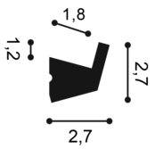LED sierlijst 2 meter - CX188WIT - 2,7 x 2,7 CM