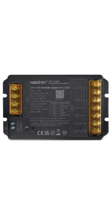 ZIGBEE, TUYA, MATTER Professionele 30 ampere LED controller 5 in 1 - Single Color/Dual White/RGB/RGBW/RGBWW/RGBCCT LED strips 12-24-48v - HZ5