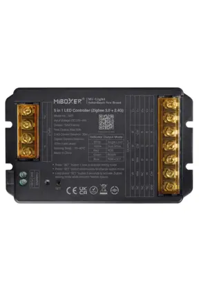 ZIGBEE, TUYA, MATTER Professionele 30 ampere LED controller 5 in 1 - Single Color/Dual White/RGB/RGBW/RGBWW/RGBCCT LED strips 12-24-48v - HZ5