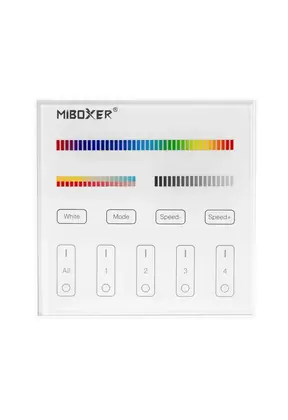 LED RGB/RGBW/RGBWW/RGBCCT wanddimmer bedraad 4 zone - T4