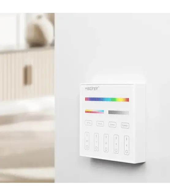 LED RGB/RGBW/RGBWW/RGBCCT wanddimmer bedraad 4 zone - T4