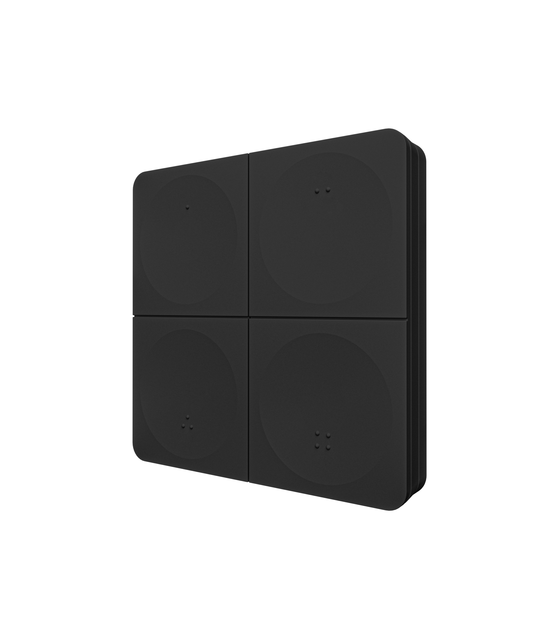 4-voudig draadloos LED Wanddimmer - ZWART4 K