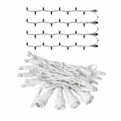 LED Eindstuk Verlichting – 4x0,8m | 6500K Koud Wit | Wit Snoer | 230V IP65