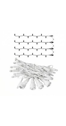 LED Eindstuk Verlichting – 4x0,8m | 6500K Koud Wit | Wit Snoer | 230V IP65