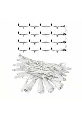 LED Eindstuk Verlichting – 4x0,8m | 6500K Koud Wit | Wit Snoer | 230V IP65