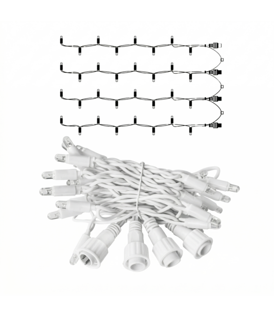 LED Eindstuk Verlichting – 4x0,8m | 6500K Koud Wit | Wit Snoer | 230V IP65