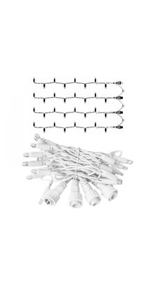 LED Eindstuk Verlichting – 4x0,8m | 3000K Warm Wit | Wit Snoer | 230V IP65