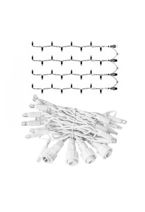 LED Eindstuk Verlichting – 4x0,8m | 3000K Warm Wit | Wit Snoer | 230V IP65