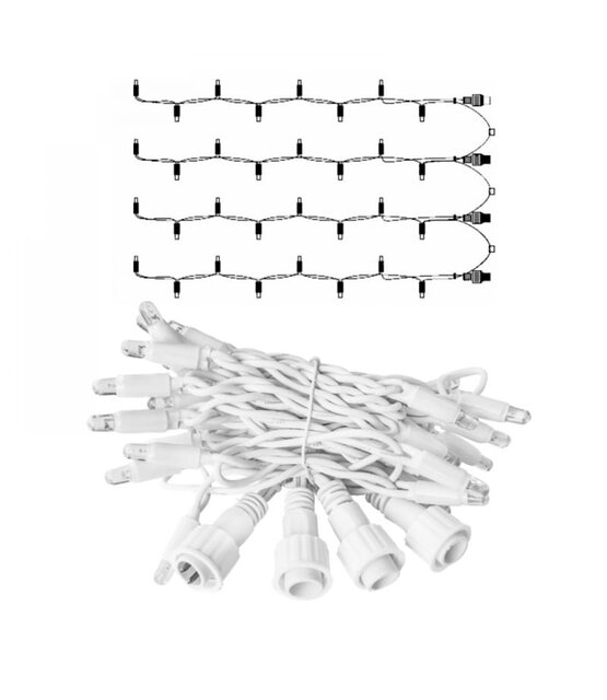 LED Eindstuk Verlichting – 4x0,8m | 3000K Warm Wit | Wit Snoer | 230V IP65