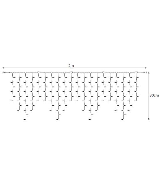 LED ijspegelverlichting 2x0,8m – Koud wit 6500K – Wit snoer – 230V IP65