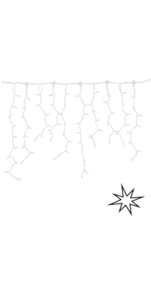 LED ijspegelverlichting 2x0,8m – 3000K & Flikkerend WW – Wit snoer – 230V IP65