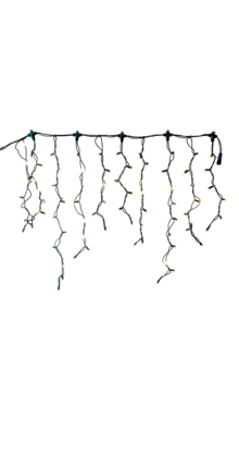 LED ijspegelverlichting 2x0,8m – Warm wit 3000K – Zwart snoer – 230V IP65